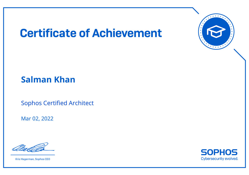 Sophos Certified Architect